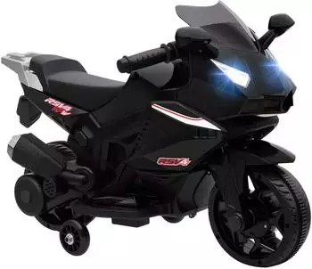AIYAPLAY Kinder-Elektromotorrad mit USB, Stützrädern & Musik