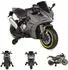 Moni Surfer Kinder-Elektromotorrad mit Stützrädern, Bluetooth, grau