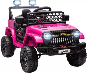 AIYAPLAY Kinder-Elektroauto 12V, 2,4GHz Fernbedienung, rosa (370-380V90PK)