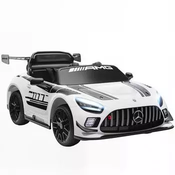 AIYAPLAY Mercedes-AMG Kinder-Elektroauto 12V, 2,4GHz Fernbedienung, weiß (370-421V90WT)