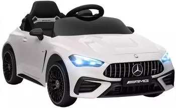 AIYAPLAY Mercedes-AMG GTR Kinder-Elektroauto 2x12V, 2,4GHz Fernbedienung, weiß