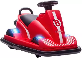 AIYAPLAY Kinder-Elektroauto Autoscooter 6V 360&deg; drehbar, rot, 3-8 Jahre