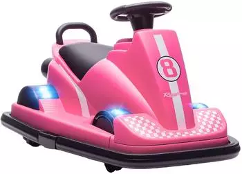 AIYAPLAY Elektro-Autoscooter 6V 360&deg; drehbar, rosa, 3-8 Jahre (370-417V90PK)