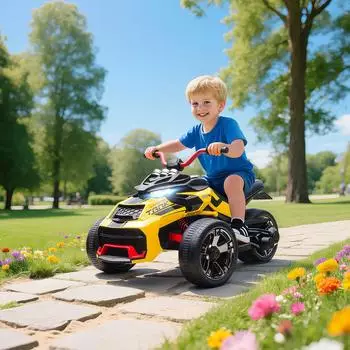AIYAPLAY Elektro-Kinderquad 12V 3 R&auml;der, gelb (370-401V90YL)