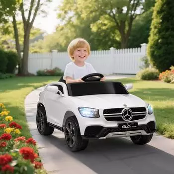 AIYAPLAY Mercedes-Benz Concept GLC Coupe Kinder-Elektroauto 12V, 2,4GHz Fernbedienung, wei&szlig;