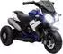 HomCom Kinder-Elektromotorrad mit Musik, Scheinwerfer, blau/weiß, 3 km/h (370-103V90BU)