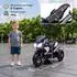 HomCom Kinder-Elektromotorrad mit Musik, Scheinwerfer, blau/weiß, 3 km/h (370-103V90BU)