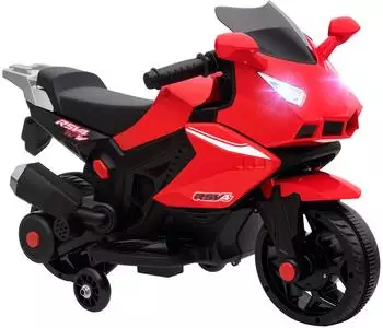 AIYAPLAY Kinder-Elektromotorrad mit USB, St&uuml;tzr&auml;dern, Musik & Scheinwerfer