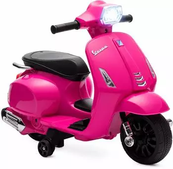 AIYAPLAY Kinder-Elektromotorrad Vespa 6V mit St&uuml;tzr&auml;dern, rosa (800001421453)