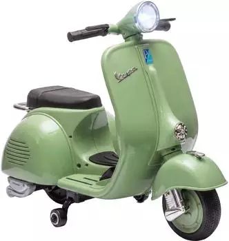AIYAPLAY Kindermotorrad Vespa 6V mit Stützrädern, grün