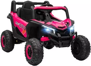 AIYAPLAY Kinder-Elektroauto UTV 12V 2,4GHz Fernbedienung, rosa (370-403V90PK)