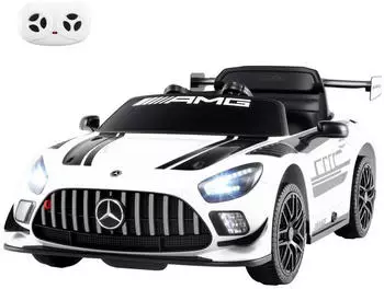 Costway Mercedes AMG Elektroauto Kinder 12V mit Fernbedienung, weiß