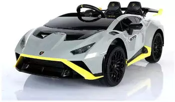 ES-Toys Lamborghini Huracan STO Kinder-Elektroauto 24V, Drift, Fernbedienung, hellgrau
