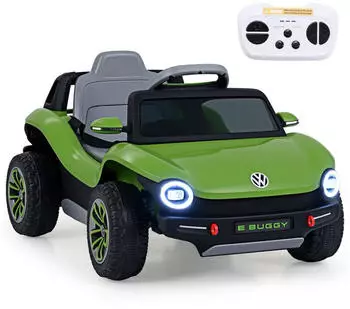 Costway VW Kinder-Elektroauto 12V mit Fernbedienung, Hupe, Musik & USB