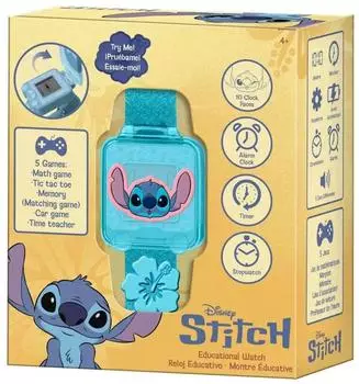 Kids Licensing Stitch Kinder-Digitaluhr mit Lernspiele, Kunststoffarmband (LAS4163)