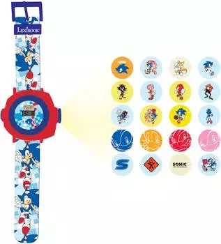 Lexibook Sonic the Hedgehog Projektionsuhr f&uuml;r Kinder, 20 Bilder (DMW050SN)