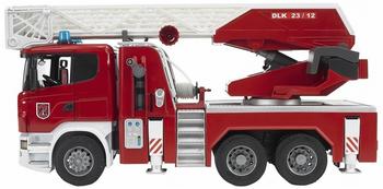 Bruder Scania R-Serie Feuerwehrleiterwagen mit Wasserpumpe und Light and Sound Module (03590)