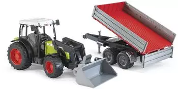 Bruder Claas Nectis 267 F Traktor mit Frontlader und Bordwandanhänger (02112)