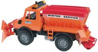 BRUDER 02572 - MB-Unimog Winterdienst mit R&auml;umschild - 1:16 Fahrzeuge,...
