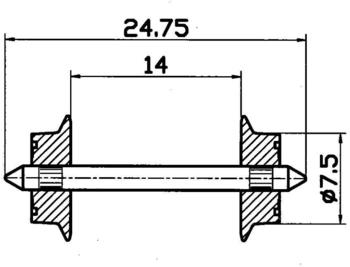 Roco H0 - Wechselstromradsatz - Durchmesser Ø 7,5 mm (40184)