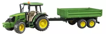 Bruder John Deere 5115 M mit Bordwandanhänger (02108)