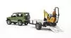 Bruder Land Rover Defender Station Wagon mit Einachsanhänger, JCB Mikrobagger 8010 CTS und Bauarbeiter (02593)