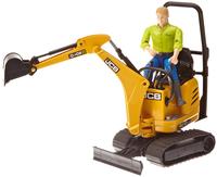 Bruder Spielzeug-Bagger "bworld JCB Bagger 25 cm mit Figur (62002)" Made in Europe
