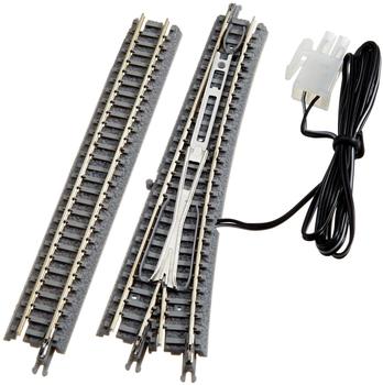 Rokuhan Z 7297055 - E-Weiche links 110mm R490-13° - + Gleis gerade 110mm mit Betonschwellen