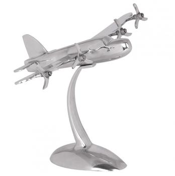 FineBuy Design Deko Flugzeug Propeller aus Aluminium Farbe Silber