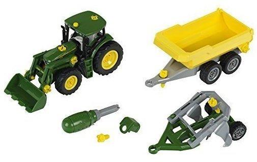 klein toys John Deere Traktor mit Kippmuldenanhänger und Pflug