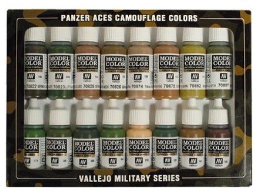 Vallejo 17ml Panzer Aces Set No7 16 Farben) Camouflage for Patterns)