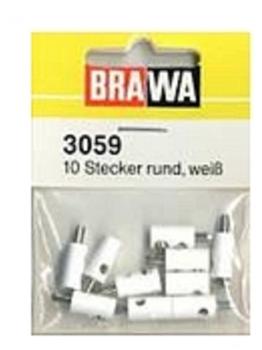 Brawa Stecker rund weiß 10 Stk. (3059)