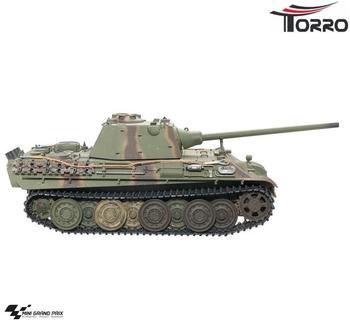 Torro 1:16 RC Panzer Panther F RTR 2,4Ghz Profi Metall. IR Battle-system mit Holzkiste
