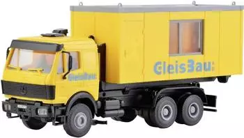 Kibri Mercedes Benz LP Wechsellader mit GleisBau B&uuml;rocontainer Modellbausatz 1:87 (16310)