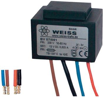 Weiss Elektrotechnik Kompaktnetzteil Transformator 1 x 230V 1 x 8 V/AC 10 VA 1250mA 07/053