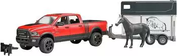 Bruder RAM 2500 Power Wagon mit Pferdeanhänger und Pferd (02501)
