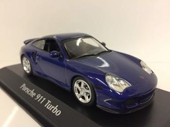 Minichamps Porsche 911 (996) Turbo Baujahr 1999 blau metallic 1:43, Modellfahrzeug