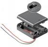 goobay Batteriehalter für 3x Mignon AA mit 150mm Anschlusskabel und...