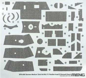 Meng MENG-Model SPS-058 1/35 Sd.KFZ 171, Zimmerit-Teile Plastikmodellbausatz, Modelleisenbahnzubehör, Hobby, Modellbau, Mehrfarbig