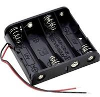 TAKACHI SN34 Batteriehalter 4x Mignon (AA) Kabel (L x B x H) 61.9 x 57.2 x 15mm