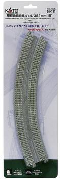 KATO 7078114 N Unitrack Doppelgleis, Gebogenes Gleis, überhöht 45° 381 mm, 414mm 2St.