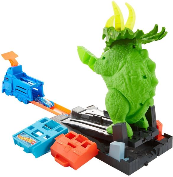 Hot Wheels City Triceratops-Angriff Spielset (GBF97)