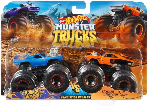 HOT WHEELS GJY45 - Monster Trucks 1:64 Die-Cast 2er Spielzeugauto Pack Muscle Car, Spielzeug ab 3 Jahren