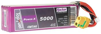 Hacker Modellbau-Akkupack (LiPo) 14.8 V 5000 mAh Zellen-Zahl: 4 35 C Softcase XT90