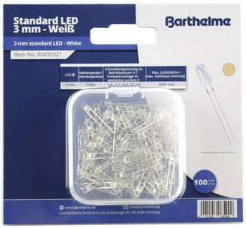 Barthelme LED-Sortiment Warm-Weiß Rund 3mm 2700 mcd 25° 20mA 3V