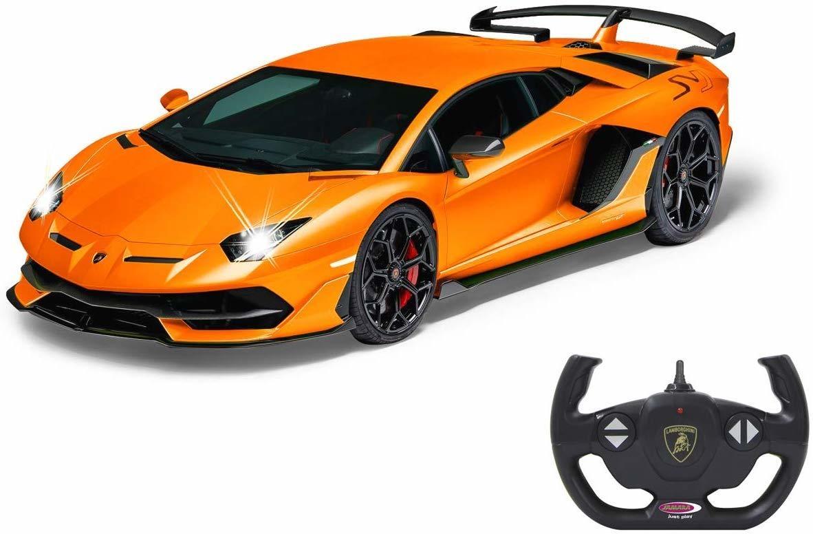 Modellino Auto Telecomandata JAMARA Lamborghini Aventador SVJ 1:14, Bianco, Luci LED, Fino A 11 Km/h, Telecomando 2.4 GHz