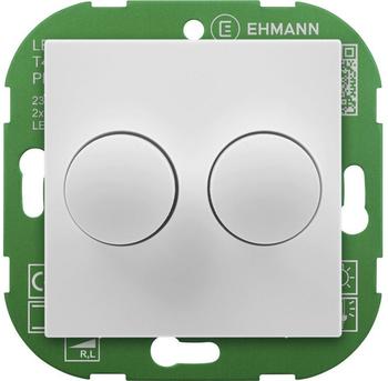 Ehmann Doppeldimmer f&uuml;r LED-Lampe, Gl&uuml;hlampe, Halogenlampe Wei&szlig; (4295x0700)