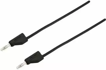 VOLTCRAFT Hochflexible Messleitung [Lamellenstecker 4mm - Lamellenstecker 4 mm] 0.75m Schwarz MSB-300 10A