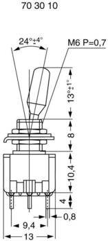 Miyama MS 500-BC-J Kippschalter 125 V/AC 6A 2 x (Ein)/Aus/(Ein) tastend/0/tastend 1St.