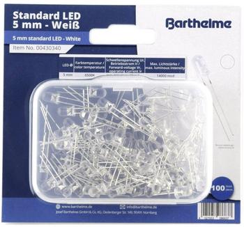 Barthelme LED-Sortiment Kalt-Weiß Rund 5mm 14000 mcd 35° 20mA 3V